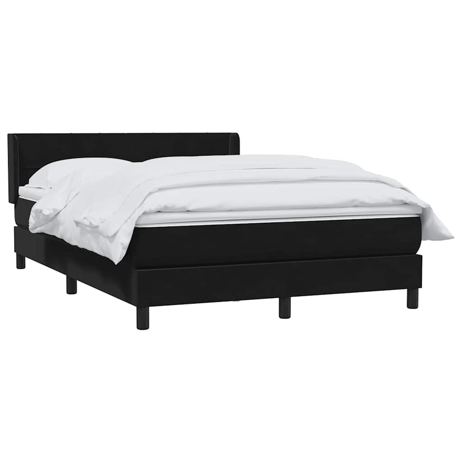 Boxspring met matras fluweel zwart 160x210 cm