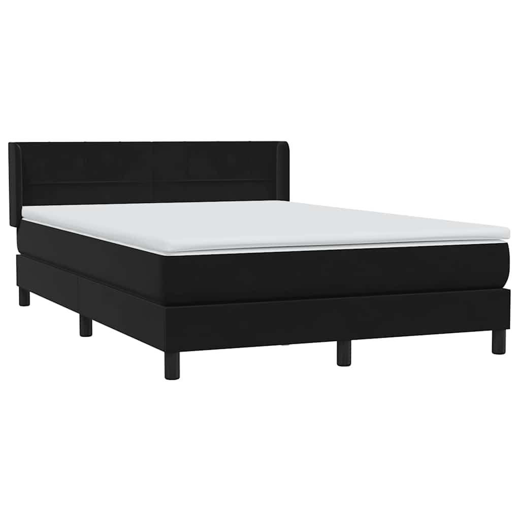 Boxspring met matras fluweel zwart 160x210 cm