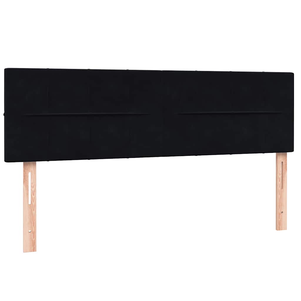 Boxspring met matras fluweel zwart 160x210 cm