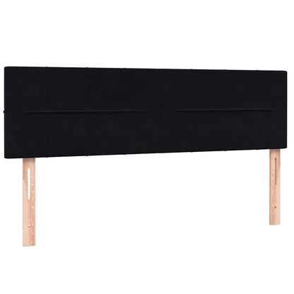 Boxspring met matras fluweel zwart 160x210 cm