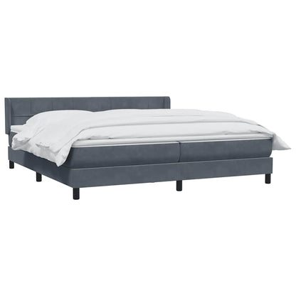 Boxspring met matras fluweel donkergrijs 180x210 cm