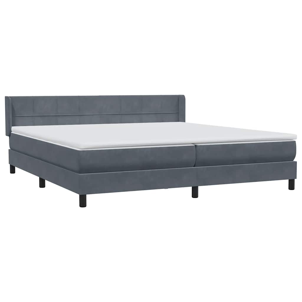 Boxspring met matras fluweel donkergrijs 180x210 cm