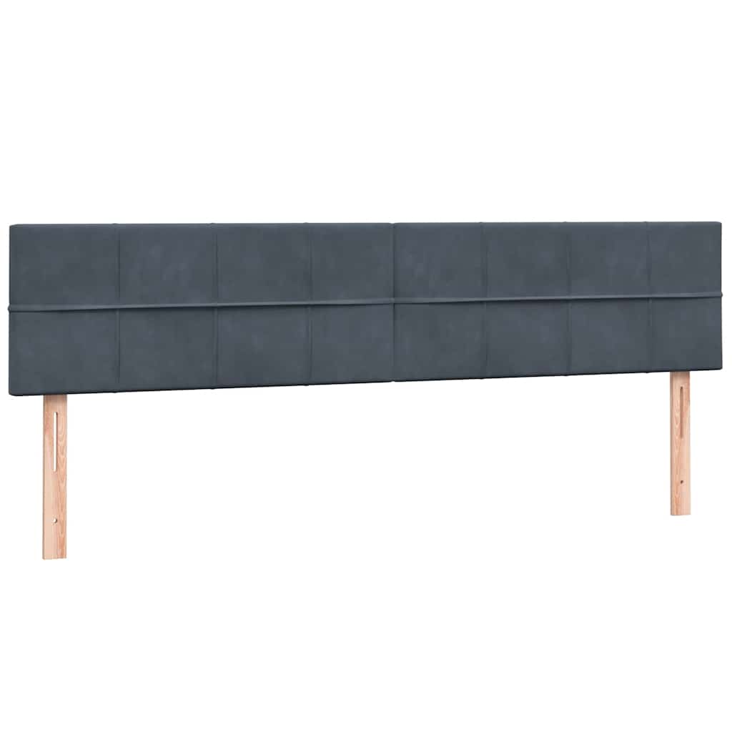 Boxspring met matras fluweel donkergrijs 180x210 cm