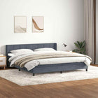 Boxspring 180x210 cm donkergrijs fluweel met pocketveringmatras