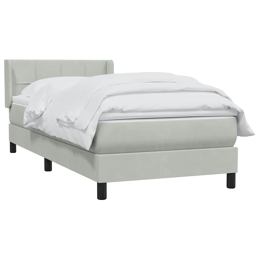 Boxspring met matras fluweel lichtgrijs 80x220 cm