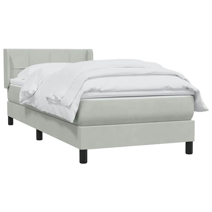 Boxspring met matras fluweel lichtgrijs 80x220 cm