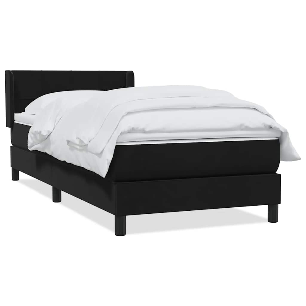 Boxspring met matras fluweel zwart 80x220 cm