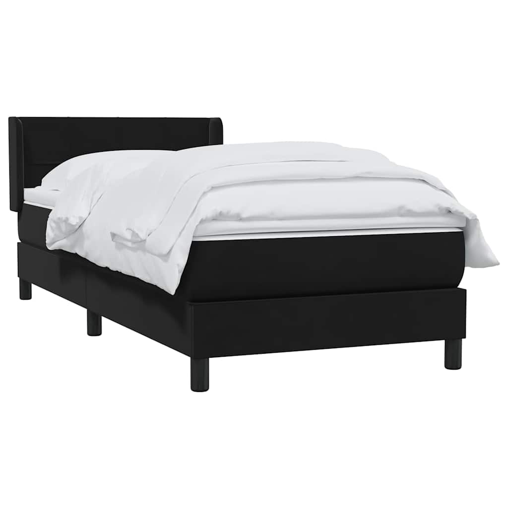 Boxspring met matras fluweel zwart 80x220 cm