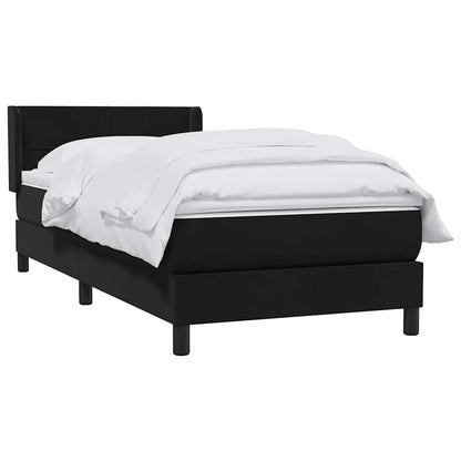 Boxspring met matras fluweel zwart 80x220 cm