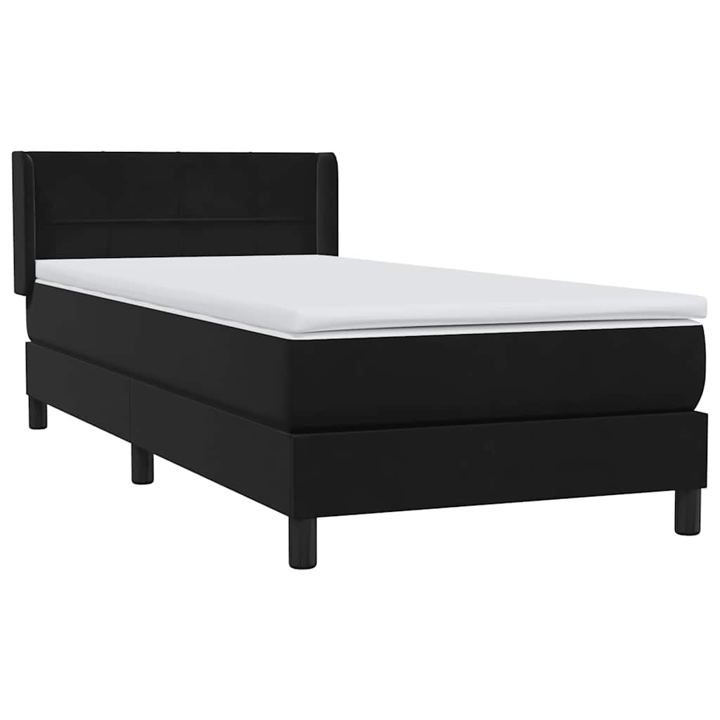 Boxspring met matras fluweel zwart 80x220 cm