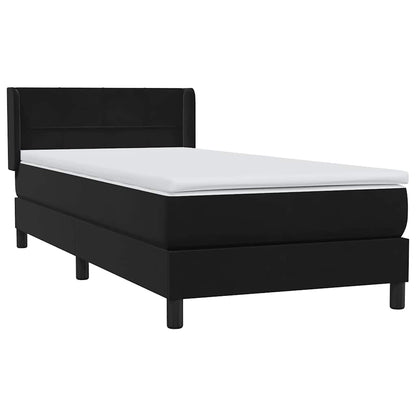 Boxspring met matras fluweel zwart 80x220 cm