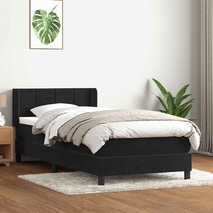 Boxspring met matras fluweel zwart 80x220 cm