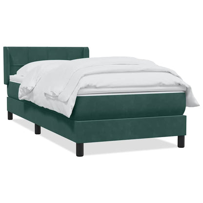 Boxspring met matras fluweel donkergroen 80x220 cm