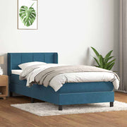Boxspring 80x220 cm donkerblauw met matras