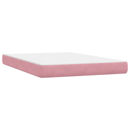 Boxspring met matras fluweel roze 80x220 cm