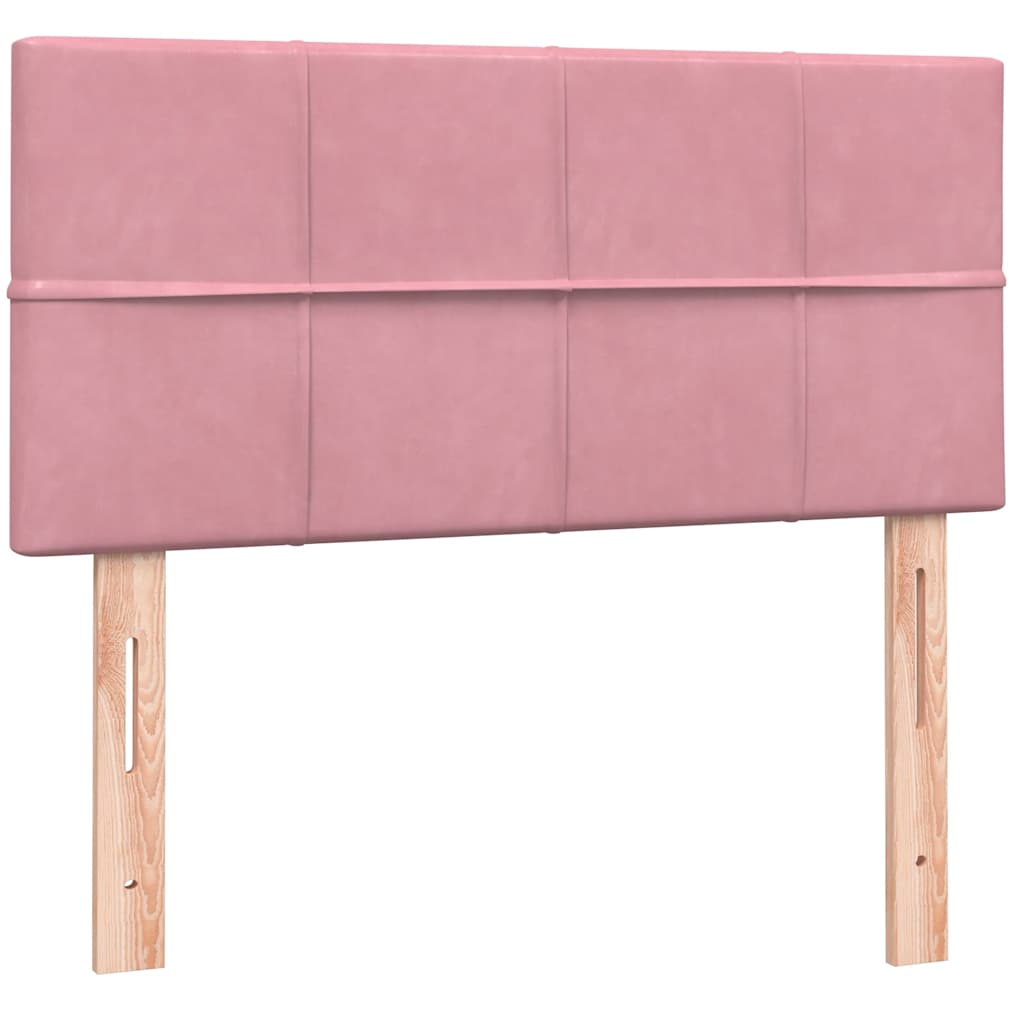 Boxspring met matras fluweel roze 80x220 cm