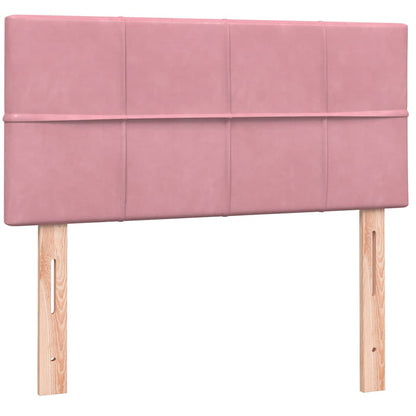 Boxspring met matras fluweel roze 80x220 cm