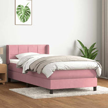 Boxspring met matras fluweel roze 80x220 cm