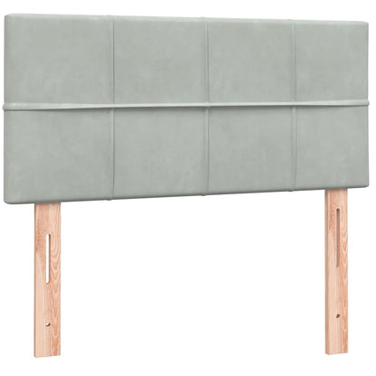 Boxspring met matras fluweel lichtgrijs 100x220 cm