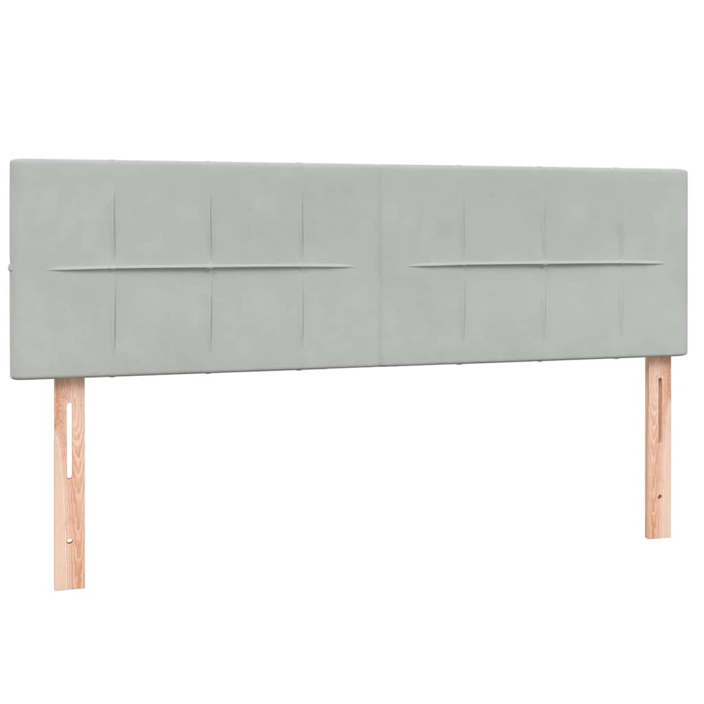 Boxspring met matras fluweel lichtgrijs 160x220 cm
