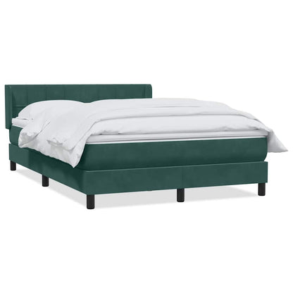 Boxspring met matras fluweel donkergroen 160x220 cm