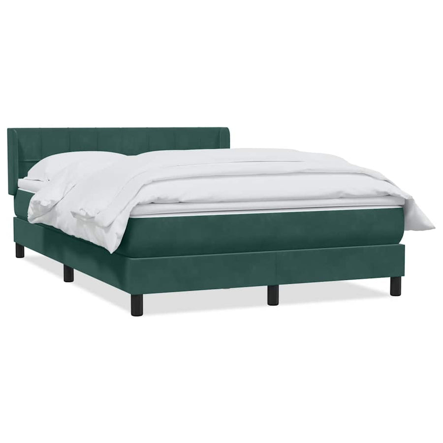 Boxspring met matras fluweel donkergroen 160x220 cm
