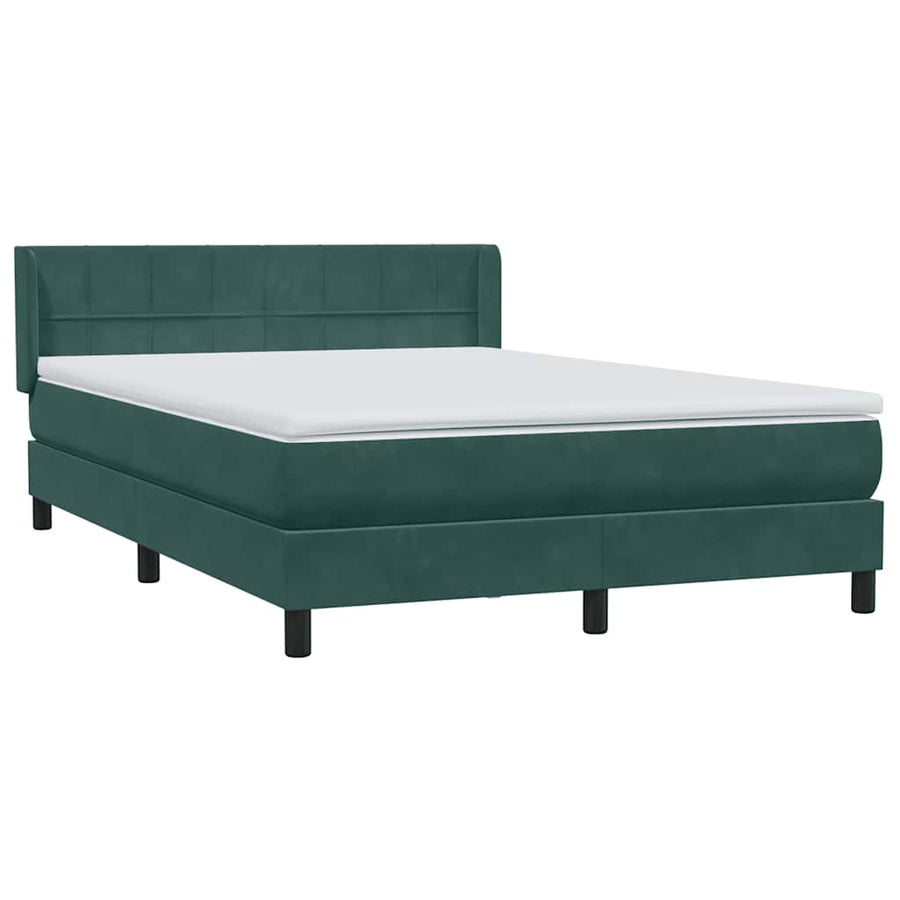 Boxspring met matras fluweel donkergroen 160x220 cm
