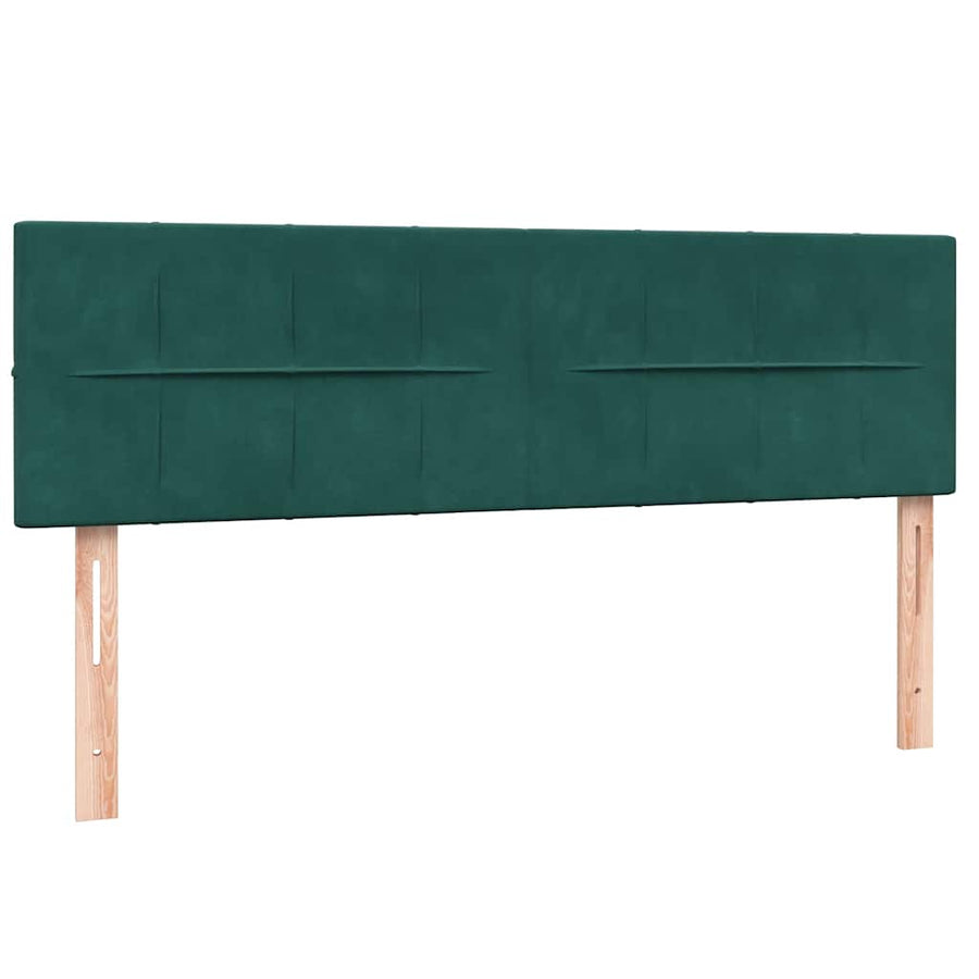 Boxspring met matras fluweel donkergroen 160x220 cm
