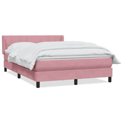 Boxspring met matras fluweel roze 160x220 cm