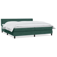 Boxspring met matras fluweel donkergroen 180x220 cm