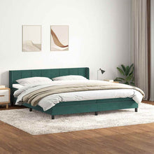 Boxspring met matras fluweel donkergroen 180x220 cm