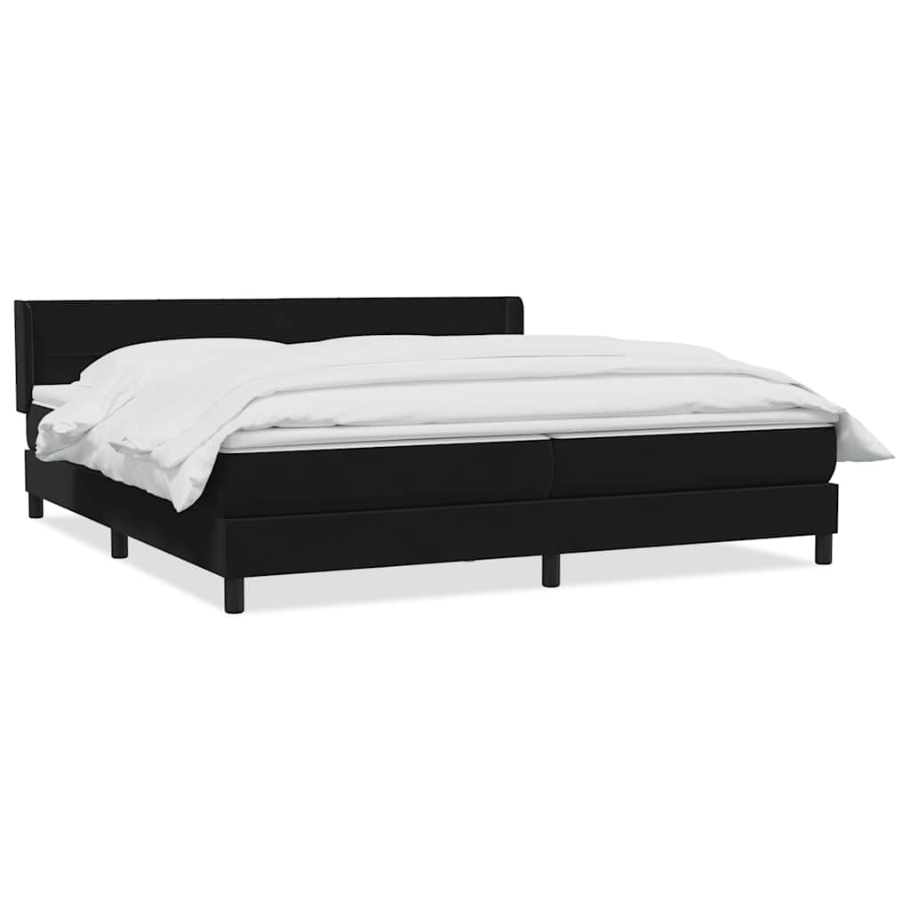 Boxspring met matras fluweel zwart 200x220 cm