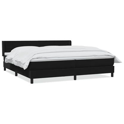 Boxspring met matras fluweel zwart 200x220 cm