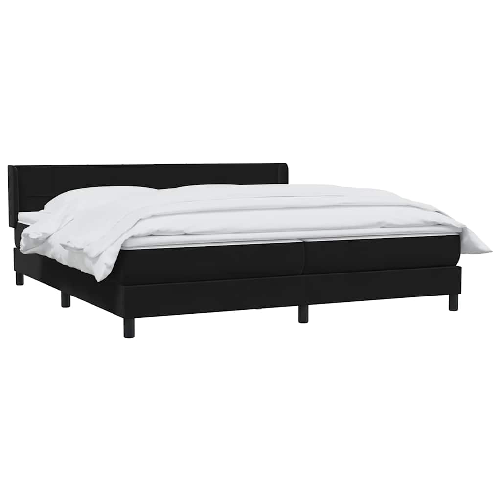 Boxspring met matras fluweel zwart 200x220 cm