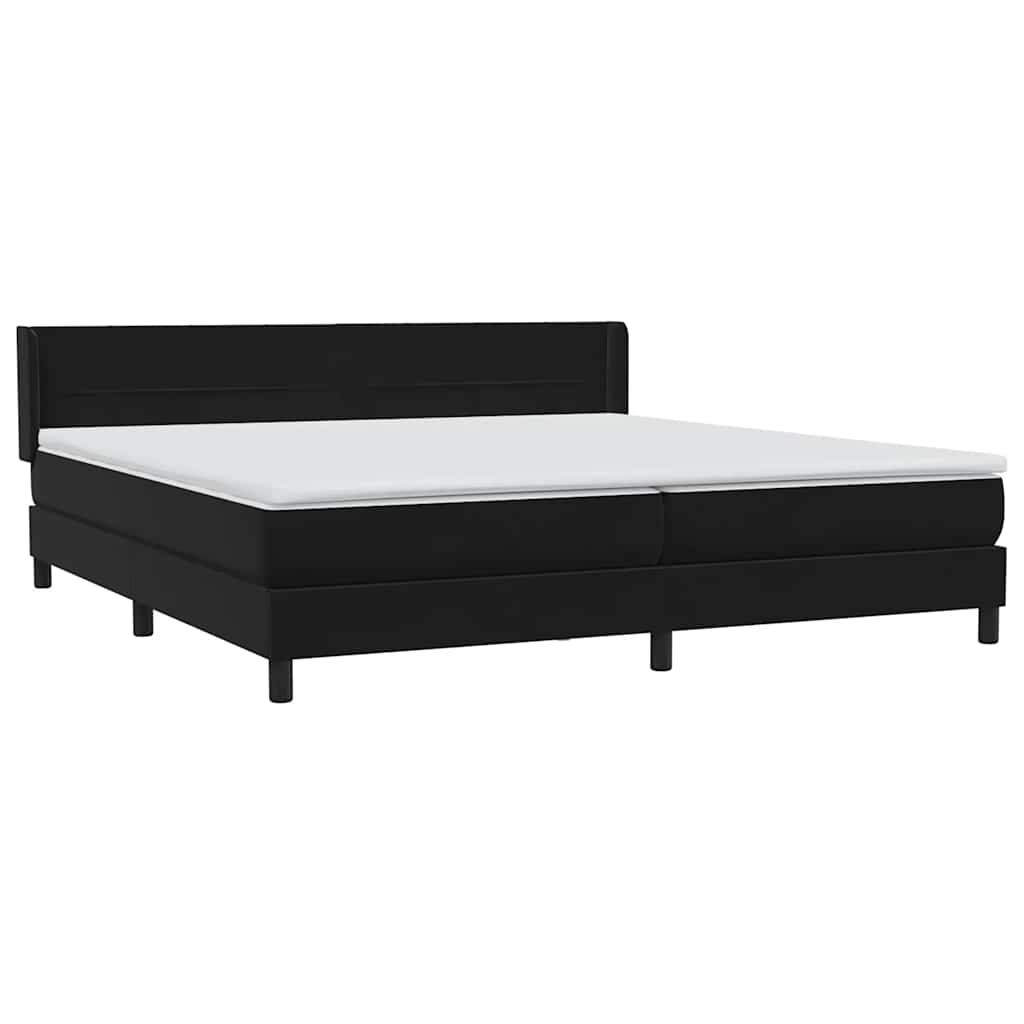 Boxspring met matras fluweel zwart 200x220 cm