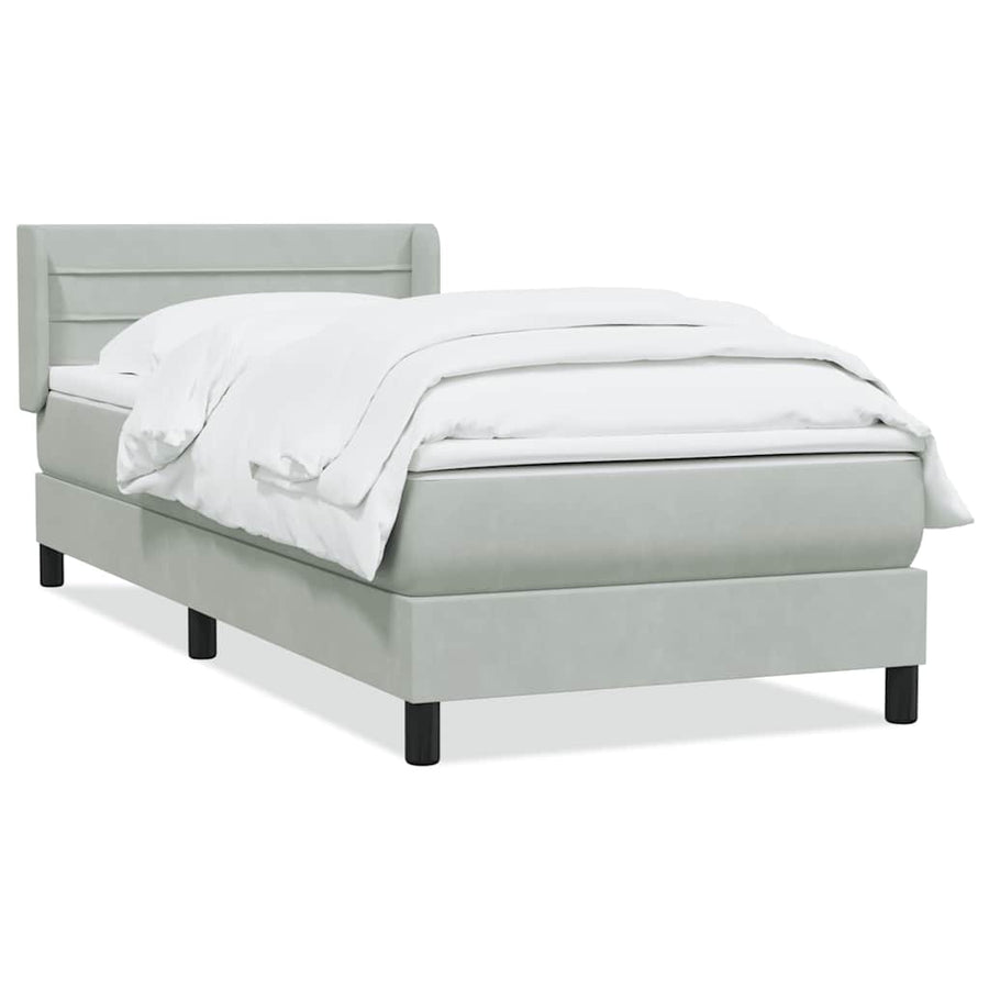 Boxspring met matras fluweel lichtgrijs 80x210 cm