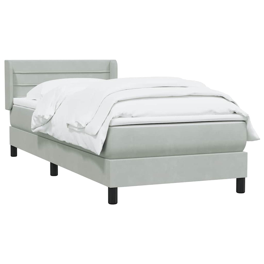 Boxspring met matras fluweel lichtgrijs 80x210 cm