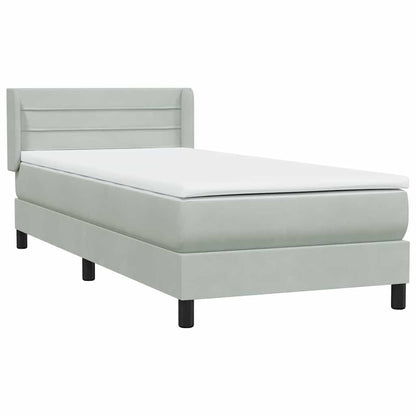 Boxspring met matras fluweel lichtgrijs 80x210 cm