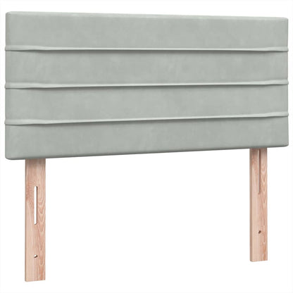 Boxspring met matras fluweel lichtgrijs 80x210 cm