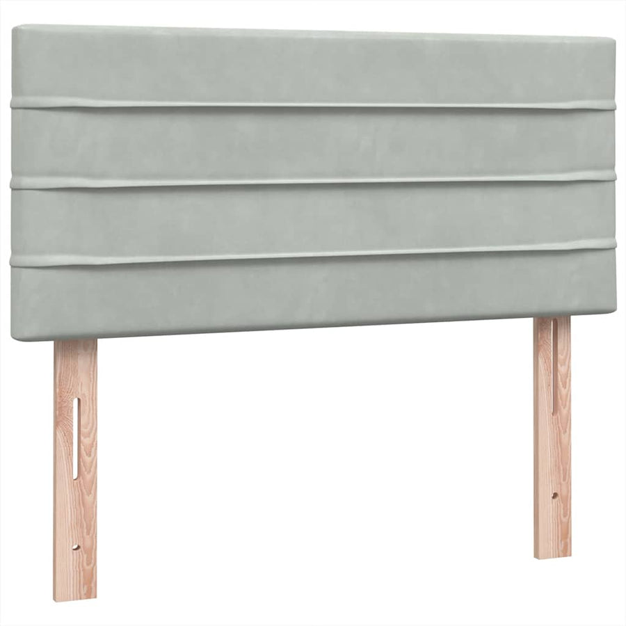 Boxspring met matras fluweel lichtgrijs 80x210 cm