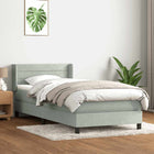 Boxspring 90x210 cm lichtgrijs fluweel