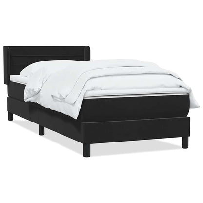Boxspring met matras fluweel zwart 90x210 cm