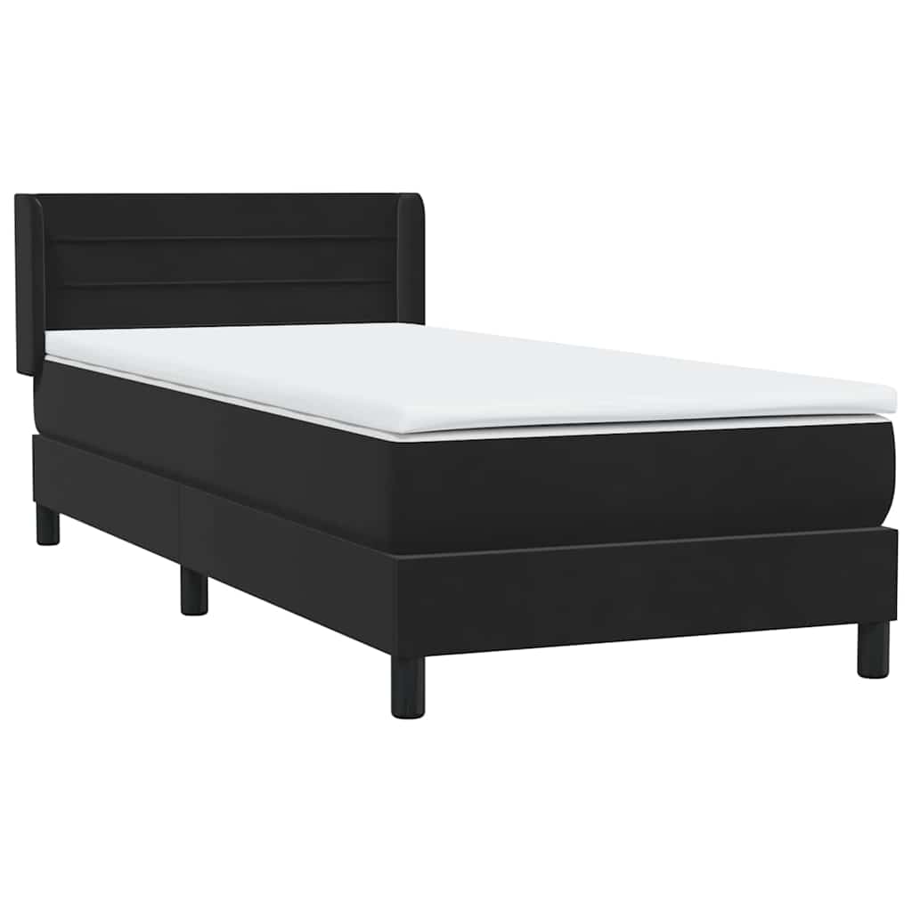 Boxspring met matras fluweel zwart 90x210 cm