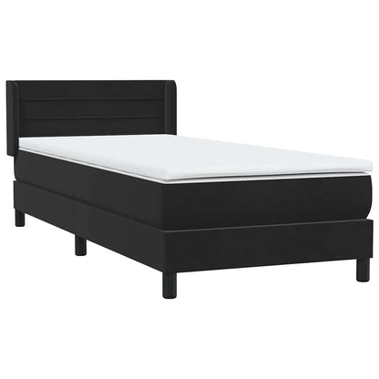 Boxspring met matras fluweel zwart 90x210 cm
