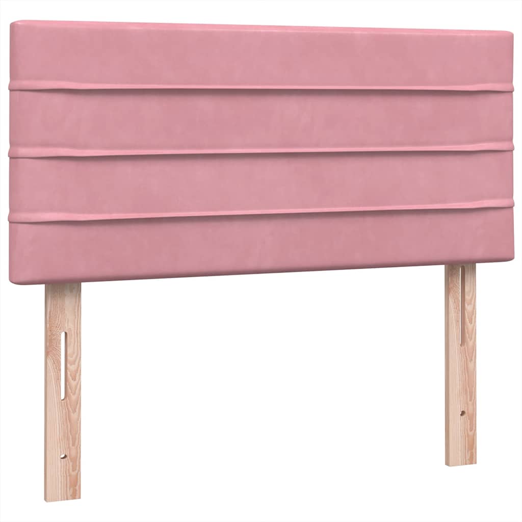 Boxspring met matras fluweel roze 90x210 cm