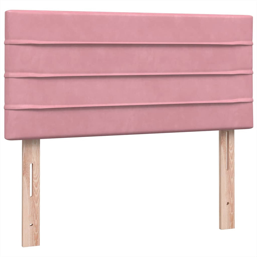 Boxspring met matras fluweel roze 90x210 cm