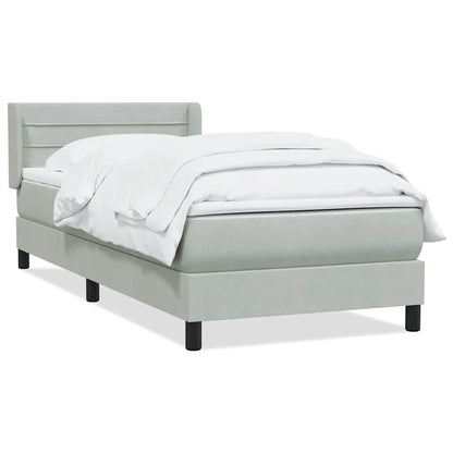 Boxspring met matras fluweel lichtgrijs 100x210 cm