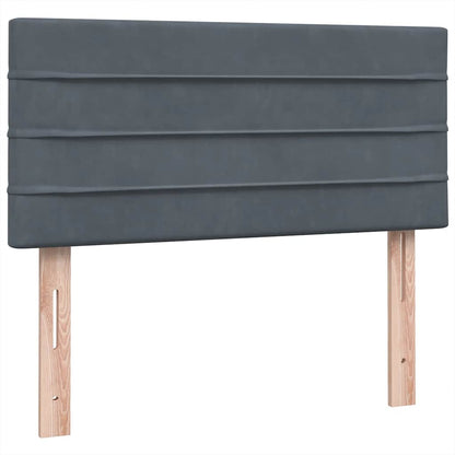 Boxspring met matras fluweel donkergrijs 100x210 cm