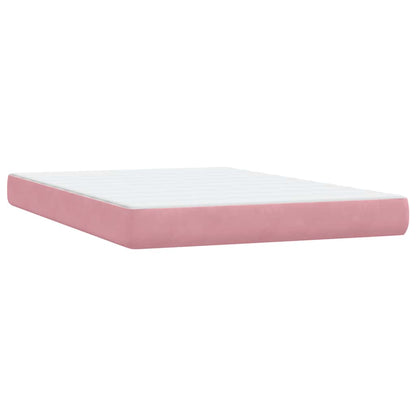 Boxspring met matras fluweel roze 140x210 cm