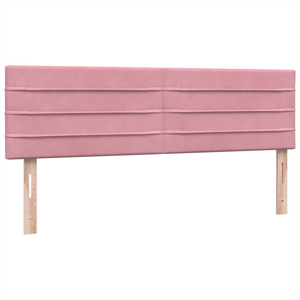 Boxspring met matras fluweel roze 140x210 cm